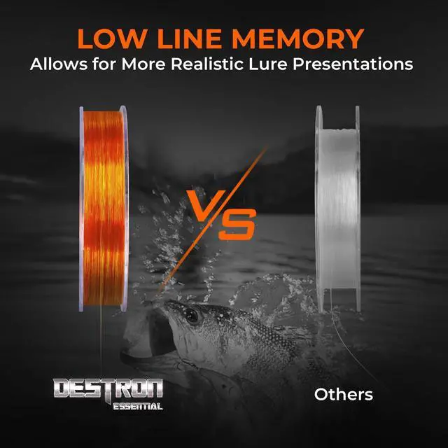 Alt view image 7 of 7 - Destron Essential Mono Fishing Line, 4LB, 300Yds, Ghost Clear