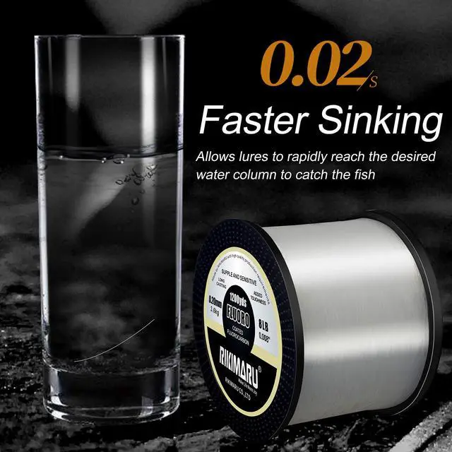 Alt view image 5 of 6 - Fluoro Fishing Line, 100% Fluorocarbon Coated Fishing Line (Clear, 6LB/0.23mm/300Yds)