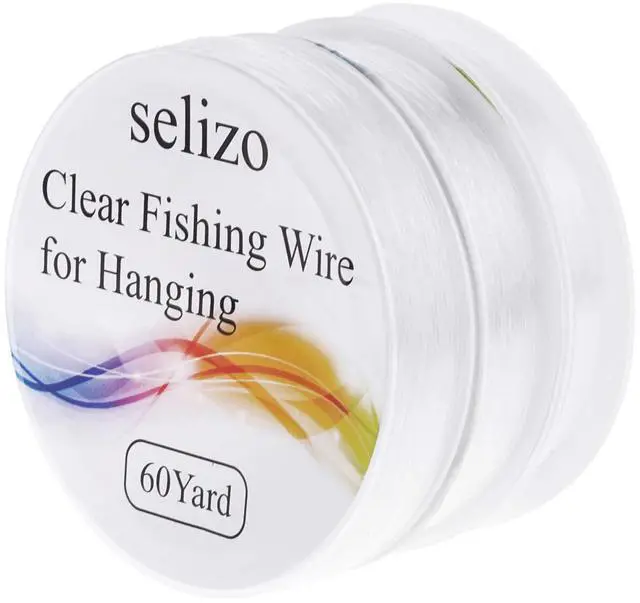 Main image of Fishing Wire, Selizo 3Pcs Clear Fishing Line Jewelry String Invisible Nylon Thread for Hanging Decorations, Beading and Crafts (3 Sizes, 60 Yards per Roll)