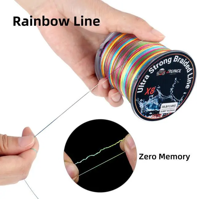Alt view image 3 of 7 - Braided Fishing Line, 8 Strand Abrasion Resistant Fishing Line Braid, Super Durable, Smooth Casting, Zero Stretch, Smaller Diameter, Hi Vis, 328-1093 Yards, 12-100LB(60LB,328yds)
