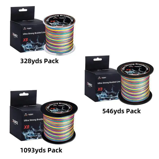 Alt view image 6 of 7 - Braided Fishing Line, 8 Strand Abrasion Resistant Fishing Line Braid, Super Durable, Smooth Casting, Zero Stretch, Smaller Diameter, Hi Vis, 328-1093 Yards, 12-100LB(60LB,328yds)