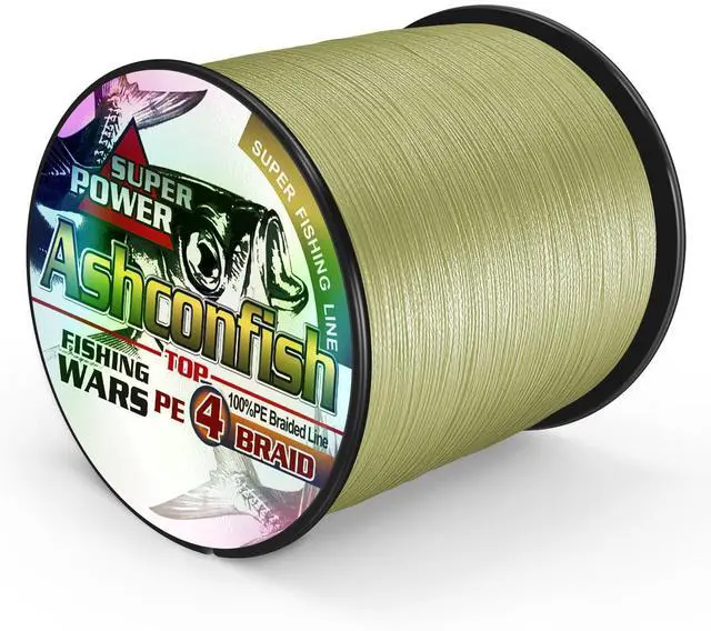 Alt view image 2 of 7 - Braided Fishing Line- 4 Strands Super Strong PE Fishing Wire Heavy Tensile for Saltwater & Freshwater Fishing -Abrasion Resistant - Zero Stretch- 100M/109Yds 30LB Army Green