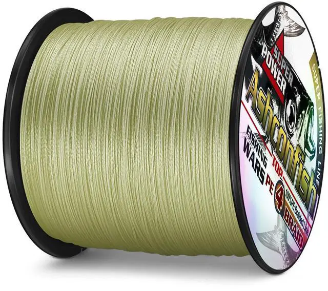Alt view image 3 of 7 - Braided Fishing Line- 4 Strands Super Strong PE Fishing Wire Heavy Tensile for Saltwater & Freshwater Fishing -Abrasion Resistant - Zero Stretch- 100M/109Yds 30LB Army Green
