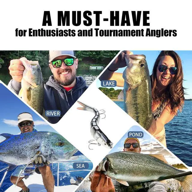 Alt view image 6 of 7 - Swimmax Easy Catch Fishing Lures with BKK Hooks, Wiggling, Vibrating, Rattling and Gurgling for More Bite, Heavy-Duty Dyneema Fiber Jointed Swimbaits for Bass, Trout, Walleye, Crappie, Pike