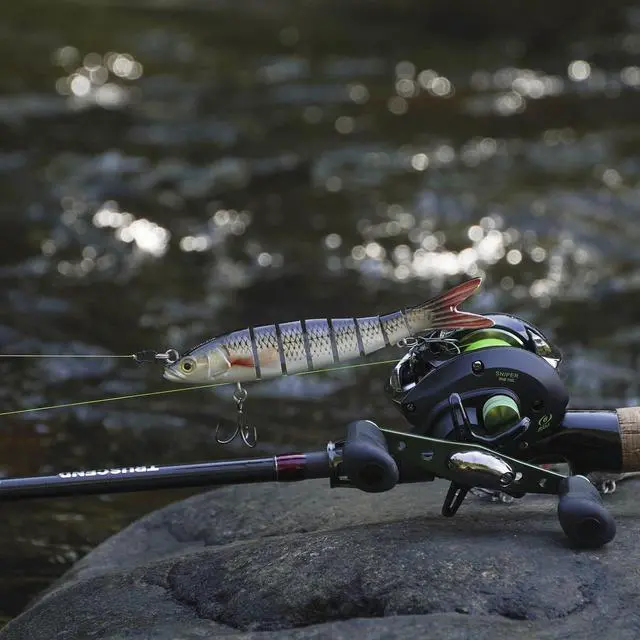 Alt view image 7 of 7 - Swimmax Easy Catch Fishing Lures with BKK Hooks, Wiggling, Vibrating, Rattling and Gurgling for More Bite, Heavy-Duty Dyneema Fiber Jointed Swimbaits for Bass, Trout, Walleye, Crappie, Pike