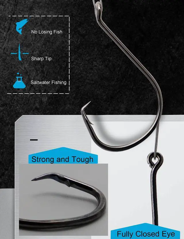 Alt view image 4 of 6 - Circle Hooks Rigs Saltwater Steel Leader Wire, 25pcs Heavy Duty Circle Hook with Leader Wire Bass Catfish Fishing Lure Rig