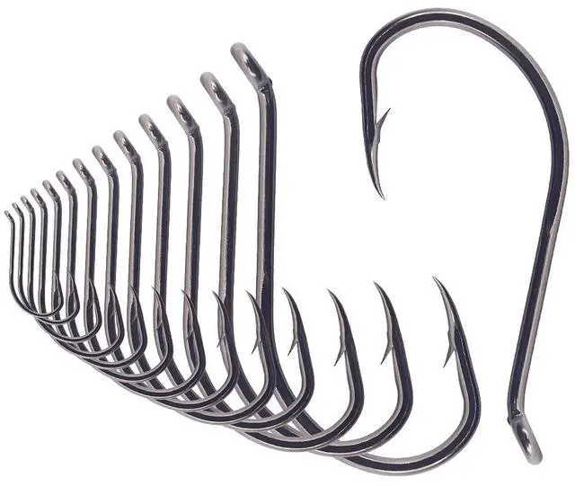 Main image of Octopus Hook - Circle Hooks, Freshwater & Saltwater, Reversed Point, Up-Turned Eye, 100-Pack (Black, Size:8)