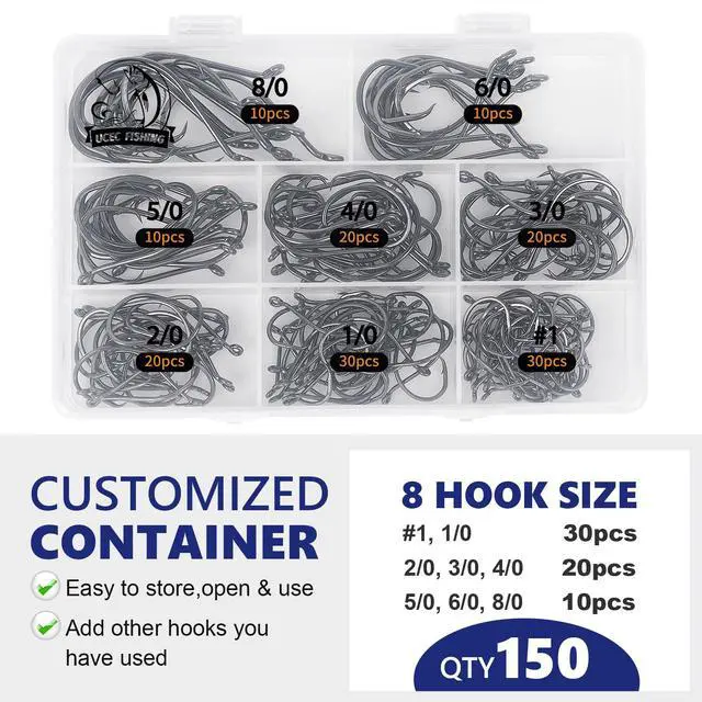 Alt view image 4 of 7 - Circle Hooks Saltwater Fishing Hooks for Catfish Octopus Fish Hook