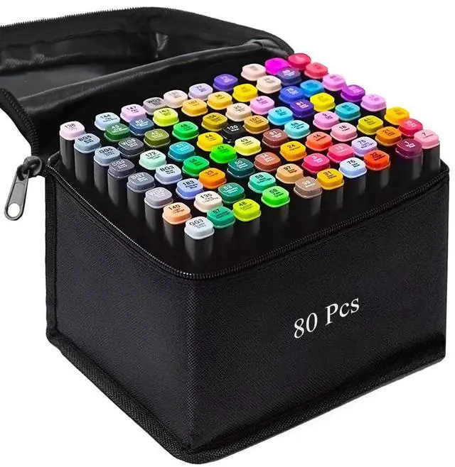 Main image of Alcohol Markers, 80 Colors Art Drawing Markers Set for Kids Adults