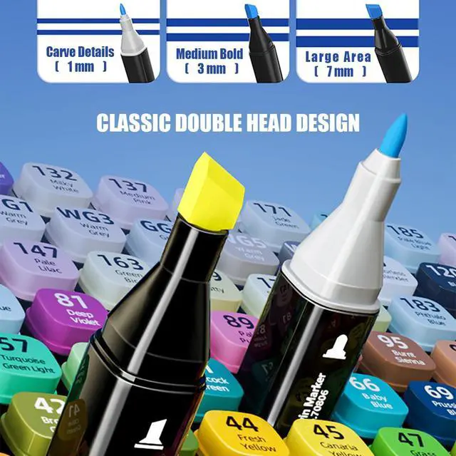Alt view image 3 of 7 - Alcohol Markers, 80 Colors Art Drawing Markers Set for Kids Adults