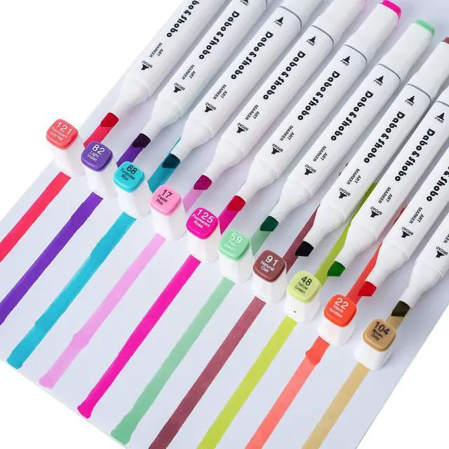 Alt view image 2 of 7 - 80 Colors Alcohol Markers, Dawing Marker, Dual Tip, Fine & Chisel Coloring Marker For Adult Coloring And Sketching