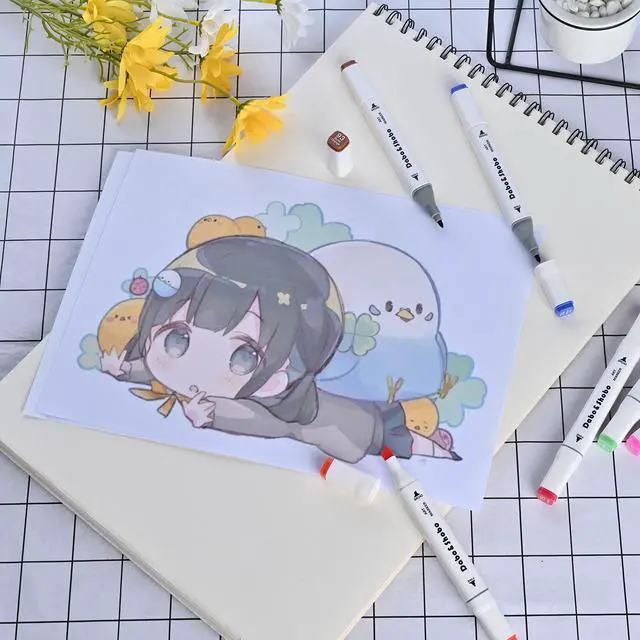 Alt view image 6 of 7 - 80 Colors Alcohol Markers, Dawing Marker, Dual Tip, Fine & Chisel Coloring Marker For Adult Coloring And Sketching