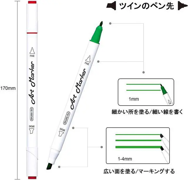 Alt view image 3 of 7 - 30 Colors Dual Tip Art Markers Permanent Marker Pens Highlighters Perfect for Illustration Adult Coloring Sketching and Card Making