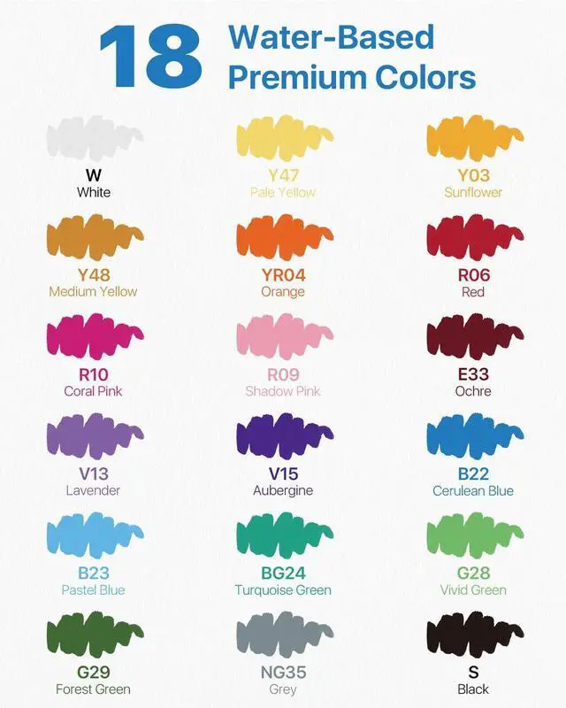 Alt view image 7 of 7 - Acrylic Paint Markers Brush Tip 18 Colors, Automatic Ink Control