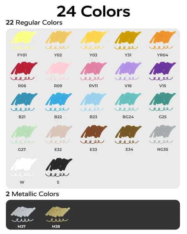 Alt view image 6 of 7 - Acrylic Paint Markers 24 Colors, Dual Tip Art Supplies for Rock