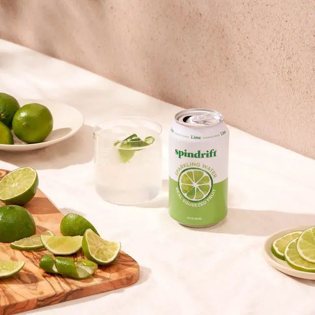 Alt view image 6 of 7 - Sparkling Water, Lime Flavored, Made with Real Squeezed Fruit, 12 Fl Oz Cans, Pack of 24 (Only 4 Calories per Can)