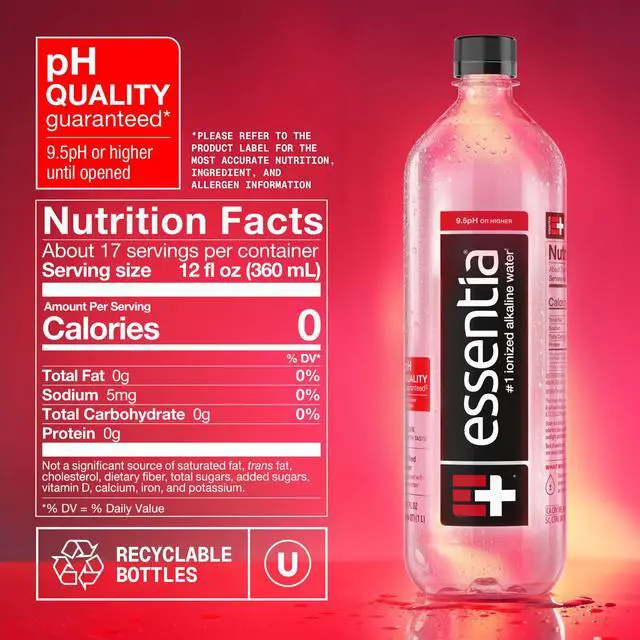 Alt view image 5 of 7 - 1 Liter, Pack of 6 Bottles; 99.9% Pure, Infused with Electrolytes for a Smooth Taste, pH 9.5 or Higher; Ionized Alkaline Water