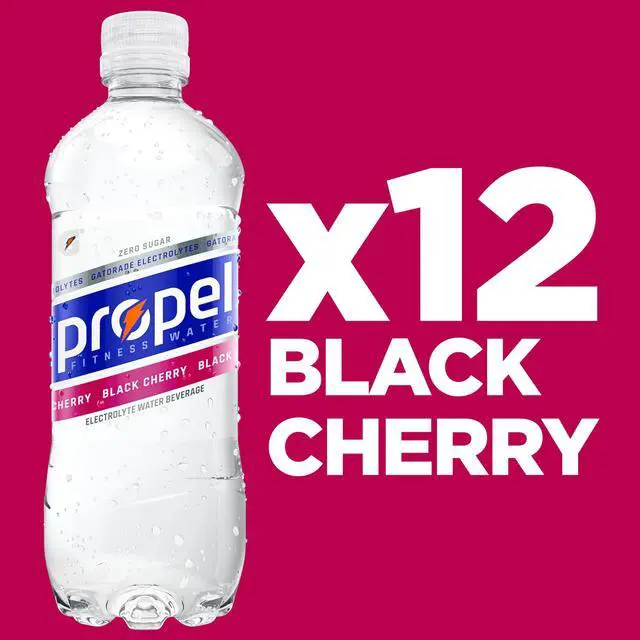 Alt view image 2 of 6 - Black Cherry, Zero Calorie Sports Drinking Water with Electrolytes and Vitamins C&E, 16.9 Fl Oz (12 Count)