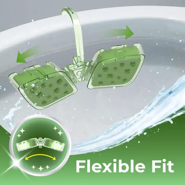 Alt view image 4 of 7 - Toilet Bowl Cleaner Butterfly Rim Hanger 6 × 1.8 OZ (50g), Lasts Up to 6 Months, Cleans & Deodorizes with Every Flush (Eucalyptus and Mint)