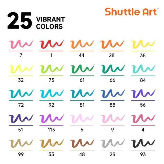 Alt view image 2 of 7 - Dual Tip Brush Marker Pens, 25 Colors Water-based Ink, Fine and Brush Tip Marker Set with 1 Coloring Book for Kids Adult Artist Calligraphy Hand Lettering Journal Doodling Writing