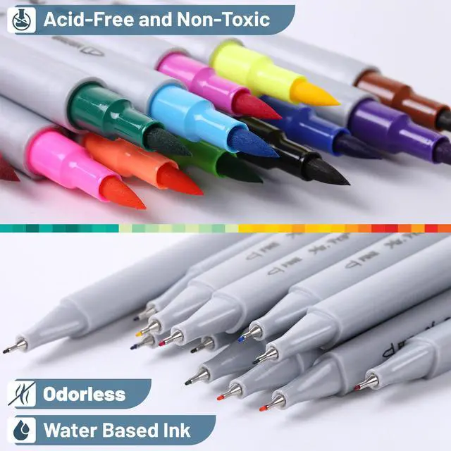 Alt view image 5 of 7 - Dual Tip Brush Pens, 12 Colors, Art Markers for Coloring