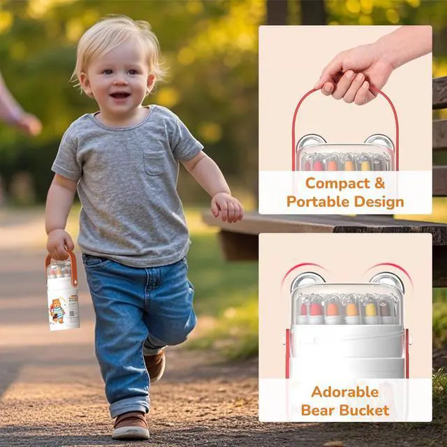 Alt view image 3 of 7 - Silky Crayons for Toddlers 1-3, Twist & Non-Toxic, 12 Colors