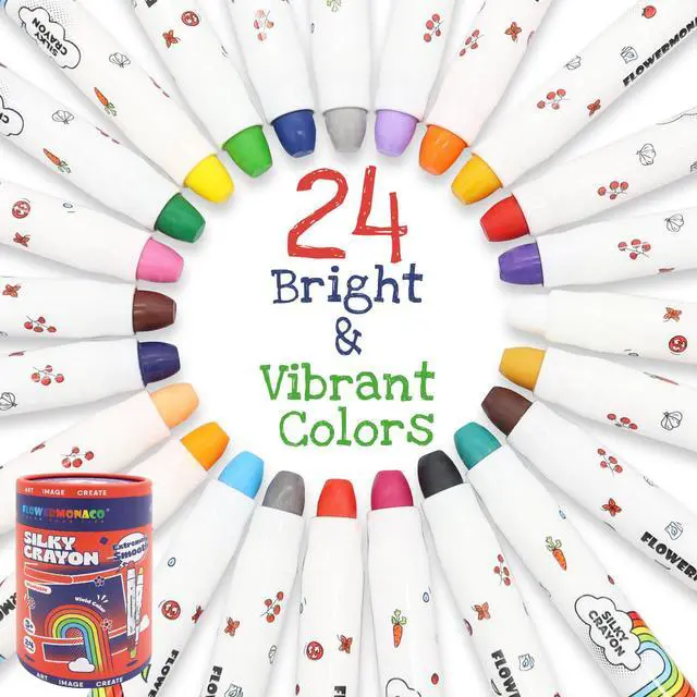Alt view image 2 of 7 - Washable Jumbo Crayons for Toddlers, 24 Colors Non Toxic Crayons Set, Large Baby Crayons Kids, Gift for Boys and Girls Flower Monaco