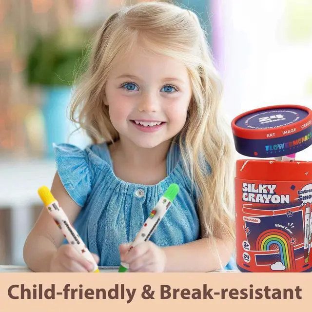 Alt view image 4 of 7 - Washable Jumbo Crayons for Toddlers, 24 Colors Non Toxic Crayons Set, Large Baby Crayons Kids, Gift for Boys and Girls Flower Monaco