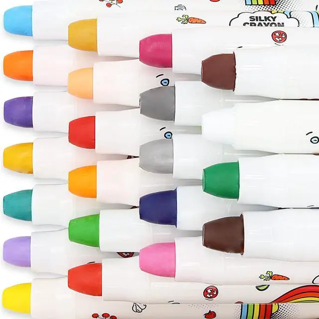 Alt view image 6 of 7 - Washable Jumbo Crayons for Toddlers, 24 Colors Non Toxic Crayons Set, Large Baby Crayons Kids, Gift for Boys and Girls Flower Monaco