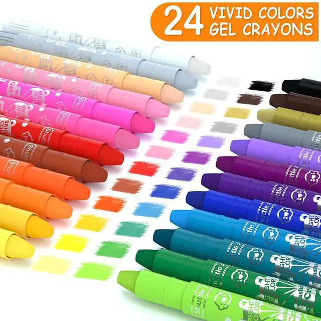 Alt view image 3 of 7 - 24 Colors Gel Crayons for Toddlers, Non-Toxic Crayons Set for Kids Children Coloring, Crayon-Pastel-Watercolor Effect, Ideal for Paper