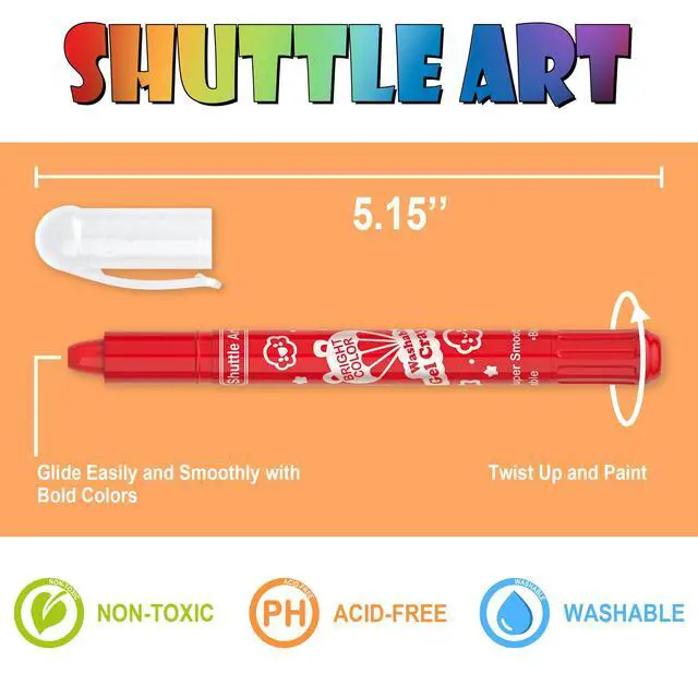 Alt view image 4 of 7 - 24 Colors Gel Crayons for Toddlers, Non-Toxic Crayons Set for Kids Children Coloring, Crayon-Pastel-Watercolor Effect, Ideal for Paper
