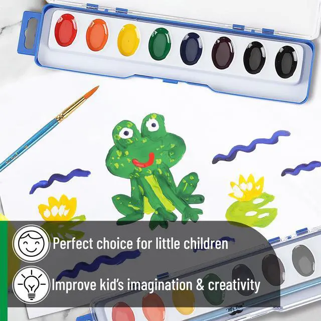 Alt view image 6 of 7 - Washable Watercolors, 2 Pack, 8 Colors with Paint Brush