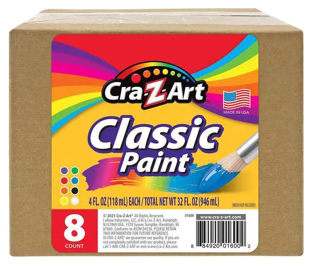 Alt view image 3 of 6 - Washable Classic Paint Bulk Pack 8ct, Assorted Colors 4oz each bottle