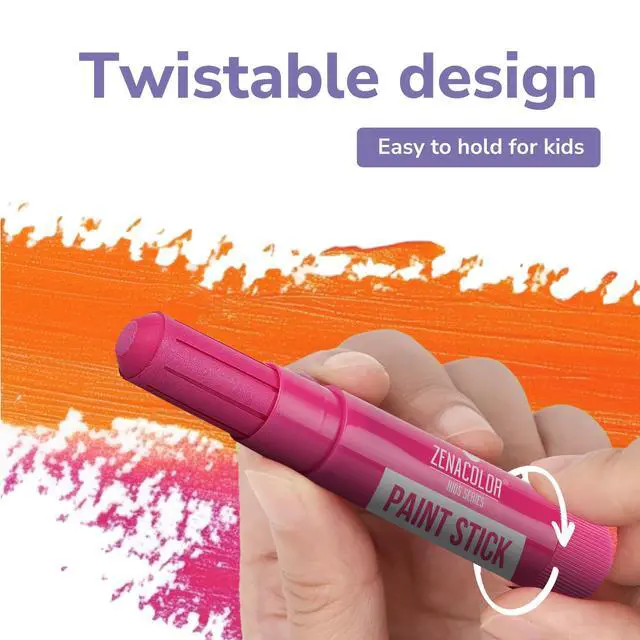 Alt view image 4 of 7 - Tempera Paint Sticks - 12 Colors Kids Paints - Non-Toxic Washable Paint Sticks for Kids - Mess Free Quick Drying Art Supplies for Toddlers