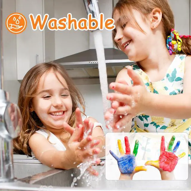 Alt view image 4 of 7 - Washable Finger Paint for Toddlers 1-3, 12 Non-Toxic Colors
