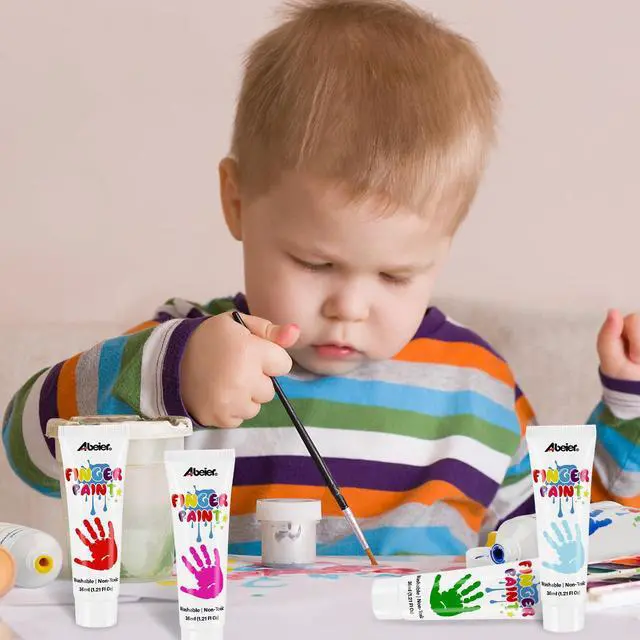 Alt view image 6 of 7 - Washable Finger Paint for Toddlers 1-3, 12 Non-Toxic Colors