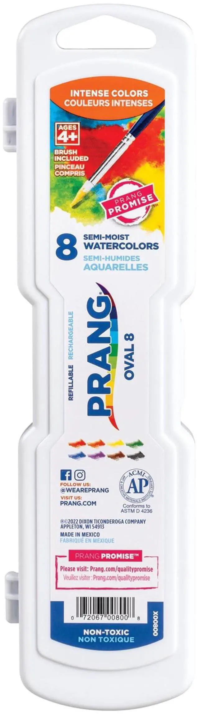 Main image of Oval Pan Watercolor Paint Set, 8 Assorted Colors, 1 Count