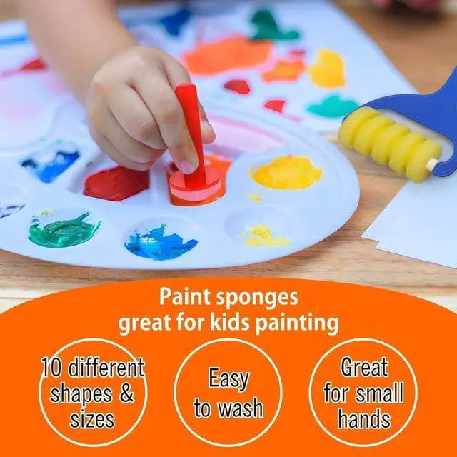 Alt view image 3 of 7 - Kids Painting Set, Washable Paint for Toddlers, Paint Sponges Gift Bundle