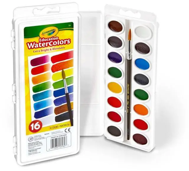 Alt view image 2 of 7 - Watercolor Paint Set for Kids, Washable Paint, School Art Supplies