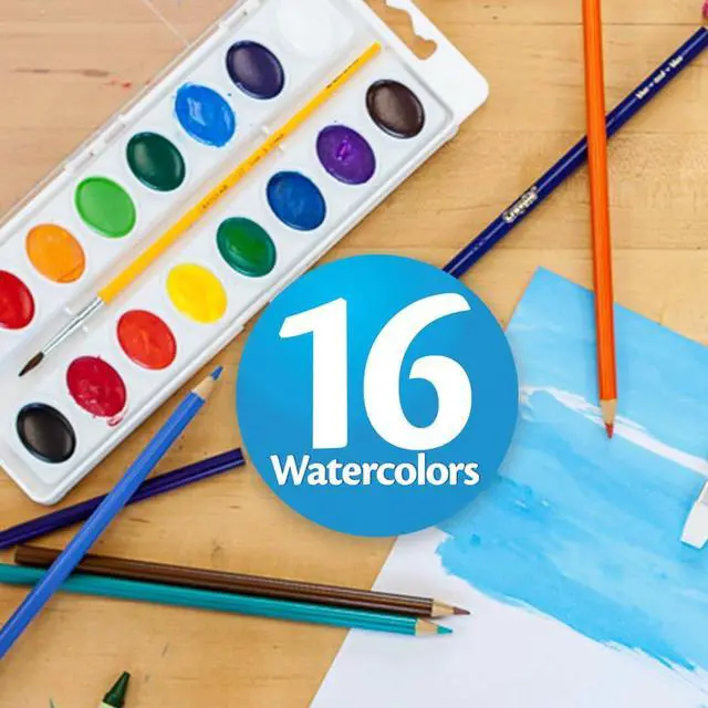 Alt view image 7 of 7 - Watercolor Paint Set for Kids, Washable Paint, School Art Supplies