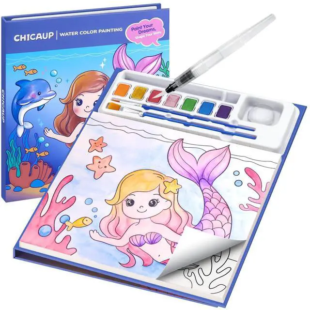 Main image of Paint with Water Coloring Books for Kids, Mess Free Watercolor Painting Kit Painting Activity for Kids Ages 3-5 4-8, Arts Crafts Drawing Gift Toy for Boy Girl