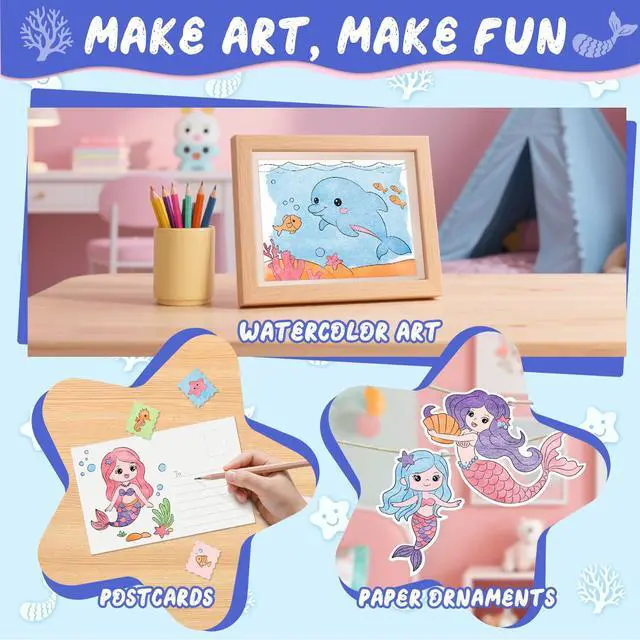 Alt view image 6 of 7 - Paint with Water Coloring Books for Kids, Mess Free Watercolor Painting Kit Painting Activity for Kids Ages 3-5 4-8, Arts Crafts Drawing Gift Toy for Boy Girl