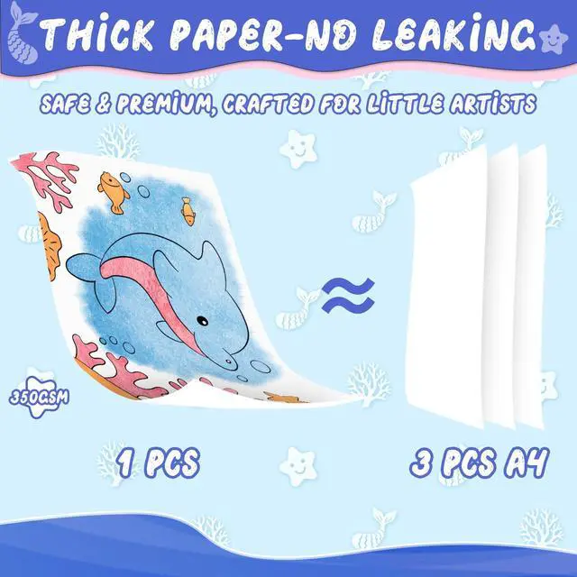 Alt view image 4 of 7 - Paint with Water Coloring Books for Kids, Mess Free Watercolor Painting Kit Painting Activity for Kids Ages 3-5 4-8, Arts Crafts Drawing Gift Toy for Boy Girl