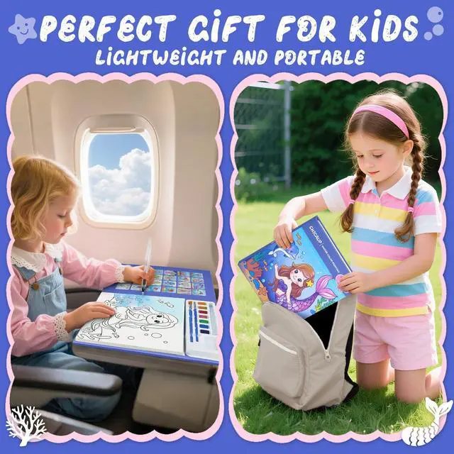 Alt view image 7 of 7 - Paint with Water Coloring Books for Kids, Mess Free Watercolor Painting Kit Painting Activity for Kids Ages 3-5 4-8, Arts Crafts Drawing Gift Toy for Boy Girl
