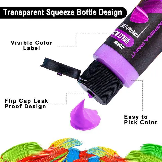 Alt view image 3 of 7 - Washable Tempera Paint Set for Kids 42PCS, Non Toxic Liquid Paint with 15 Brushes and 4 Palettes - Art Supply for Kids for Arts and Crafts Project, Finger Painting (2 oz Each)