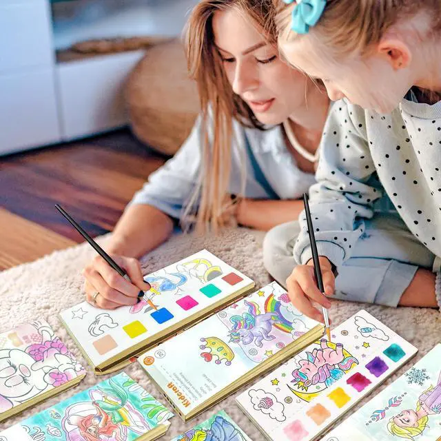 Alt view image 3 of 7 - Paint with Water Coloring Books for Kids, Pocket Mess Free Watercolor Painting Sets for Toddlers, Art and Craft Drawing Activities Gifts for Kids Ages 4 5 6 7 8+, Travel Activity Toys - Princess