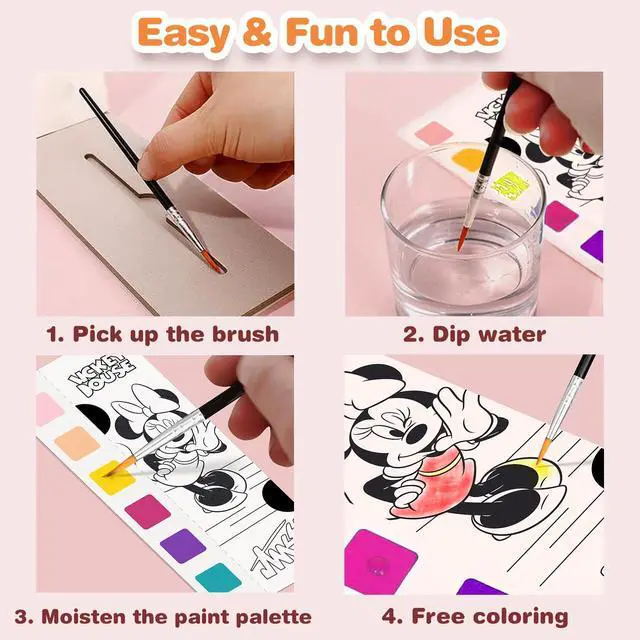 Alt view image 5 of 7 - Paint with Water Coloring Books for Kids, Pocket Mess Free Watercolor Painting Sets for Toddlers, Art and Craft Drawing Activities Gifts for Kids Ages 4 5 6 7 8+, Travel Activity Toys - Princess