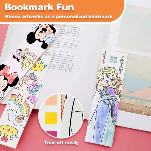 Alt view image 6 of 7 - Paint with Water Coloring Books for Kids, Pocket Mess Free Watercolor Painting Sets for Toddlers, Art and Craft Drawing Activities Gifts for Kids Ages 4 5 6 7 8+, Travel Activity Toys - Princess