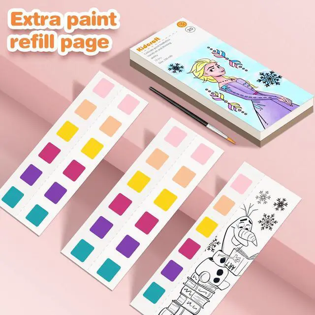 Alt view image 7 of 7 - Paint with Water Coloring Books for Kids, Pocket Mess Free Watercolor Painting Sets for Toddlers, Art and Craft Drawing Activities Gifts for Kids Ages 4 5 6 7 8+, Travel Activity Toys - Princess
