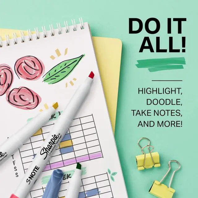 Alt view image 2 of 7 - S-Note Creative Highlighters, Assorted Pastel Colors, No Bleed, Chisel Tip, 24 Count - Colorful Office Supplies